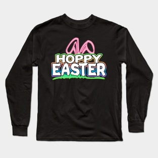 Hoppy Easter Bunny Ears White Long Sleeve T-Shirt